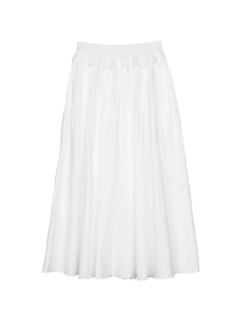 Cecilie Bahnsen ruffled broderie-anglaise midi skirt - White - zdjęcie produktu nr 1