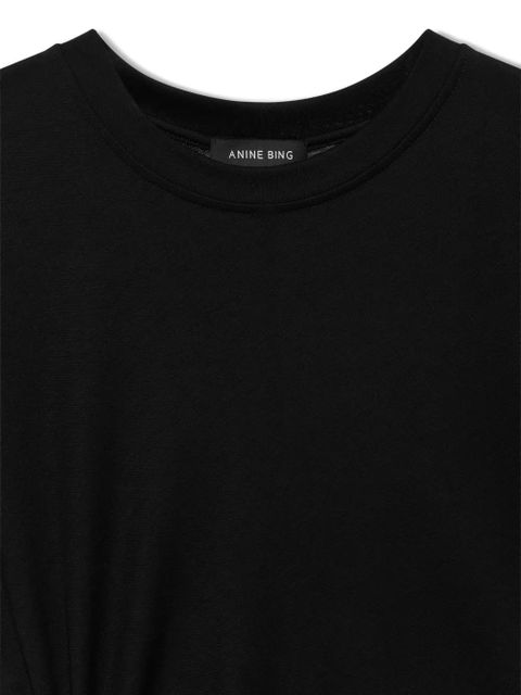 ANINE BING Vida gathered slit midi dress - Black