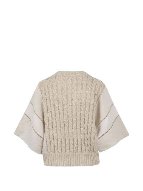 Max Mara cable-knit panelled sweater - Neutrals - zdjęcie produktu nr 2