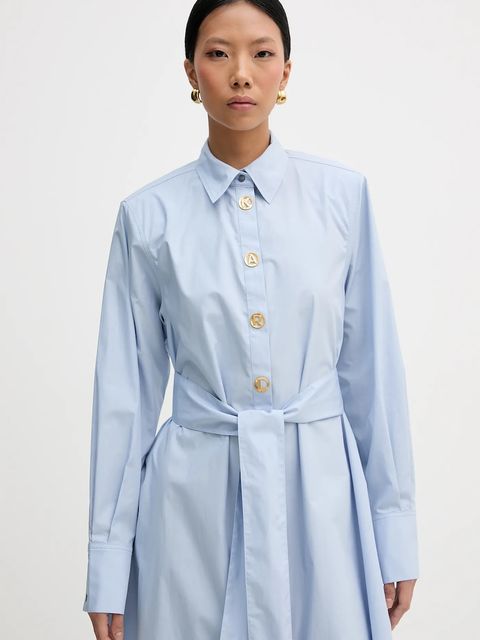 Karl Lagerfeld sukienka bawełniana kolor niebieski midi oversize B1W13026