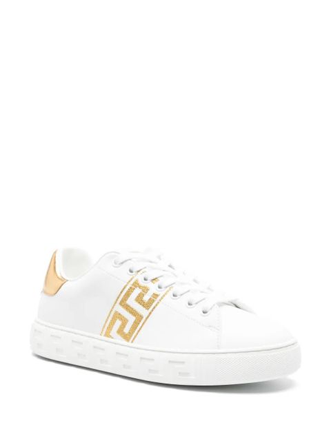 Versace Greca-embroidered leather sneakers - White - zdjęcie produktu nr 2