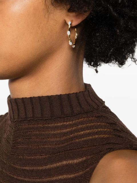 Missoma Magma Rainbow Moonstone hoop earrings - Gold