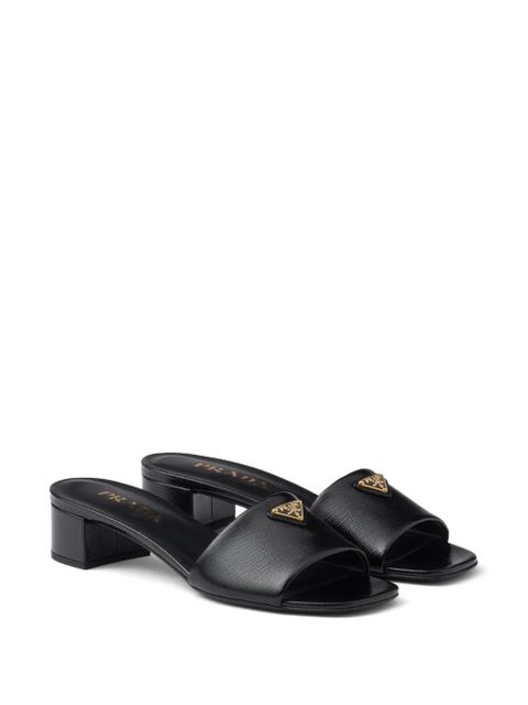 Prada 35mm logo-appliqué sandals - Black