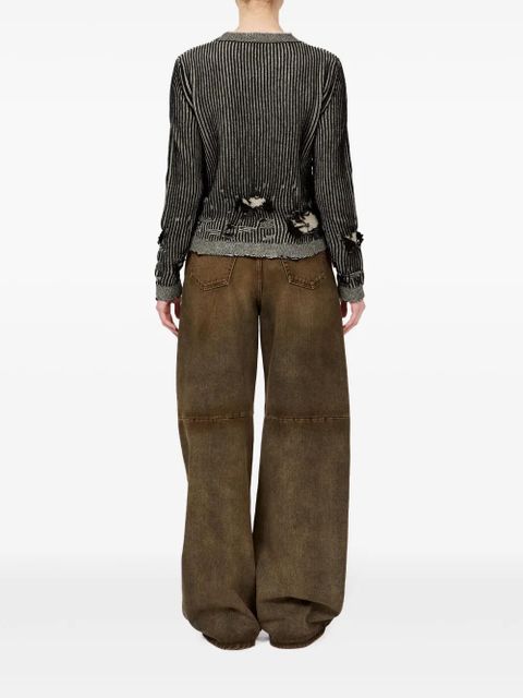 MM6 Maison Margiela distressed-effect knitted jumper - Grey