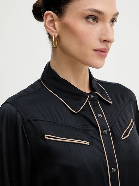 Levi's koszula damska kolor czarny regular z kołnierzykiem klasycznym 003P5