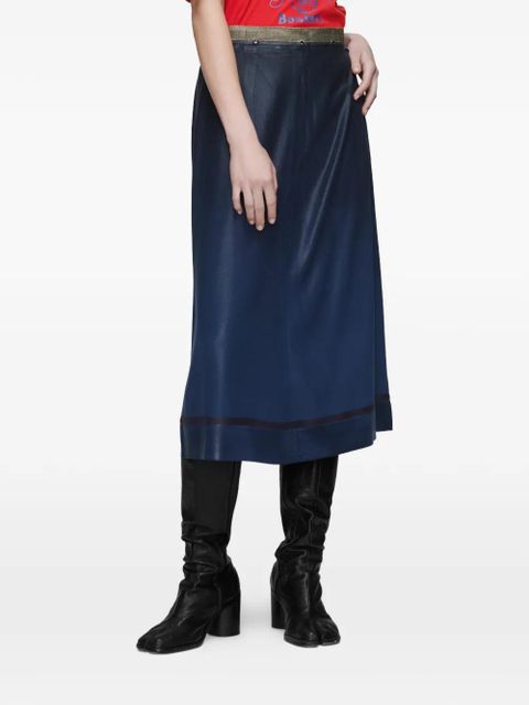 Maison Margiela foil-treated midi skirt - Blue