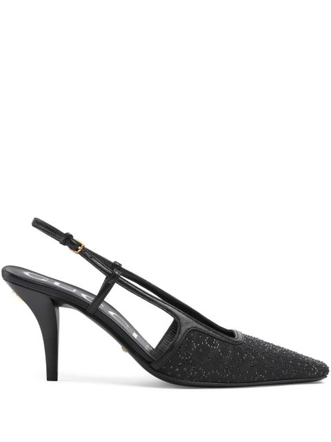 Gucci 85mm GG-crystal moire pumps - Black