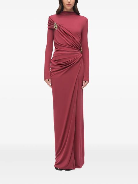 Simkhai Izadora draped jewel-embellished dress - Red