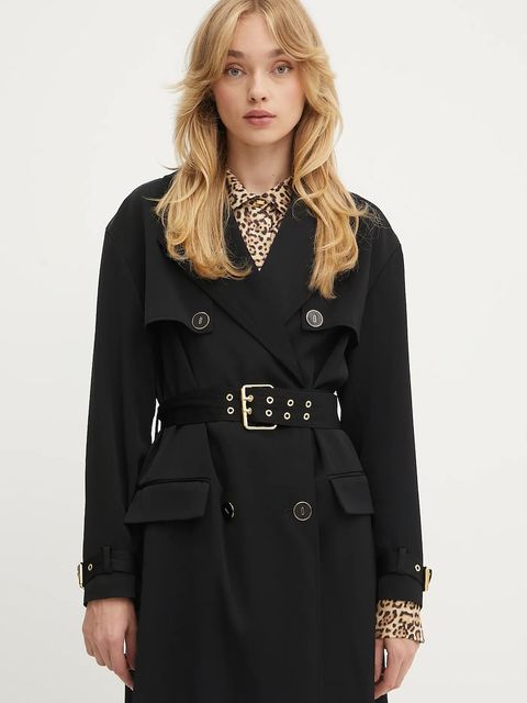 Marciano by Guess trencz z domieszką wełny NINA damski kolor czarny przejściowy dwurzędowy 5YGL03 7340A - zdjęcie produktu nr 2