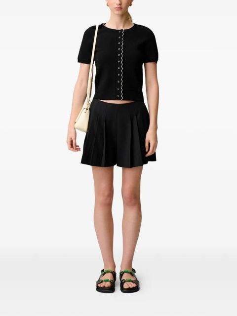 Claudie Pierlot buttoned wavy-trim cardigan - Black - zdjęcie produktu nr 2