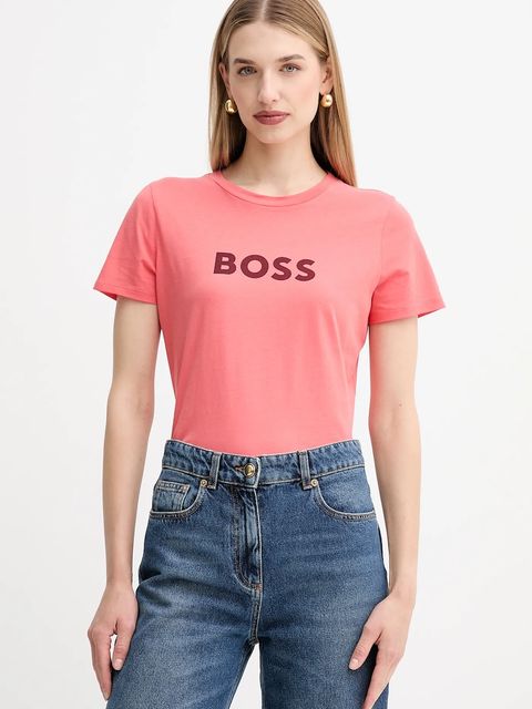 BOSS Orange t-shirt bawełniany BOSS ORANGE damski kolor różowy 50501139 - zdjęcie produktu nr 1