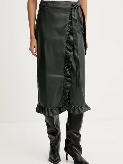 Never Fully Dressed spódnica kolor zielony midi prosta NFDSK749 - zdjęcie produktu nr 1