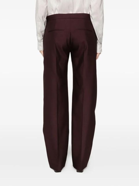 KHAITE Callen pleated-front trousers - Purple