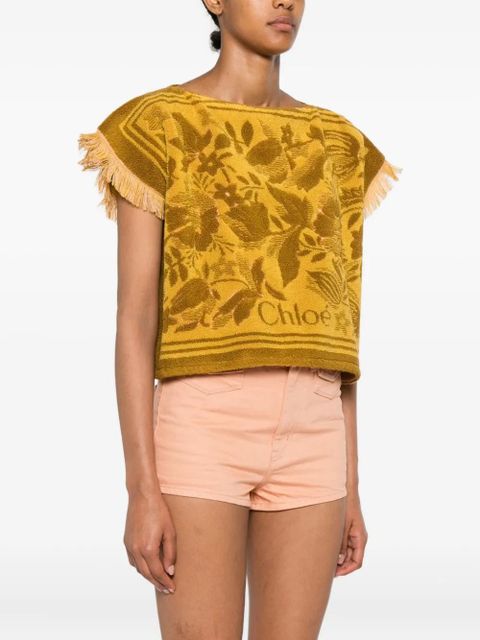 Chloé boat-neck jacquard top - Yellow - zdjęcie produktu nr 2