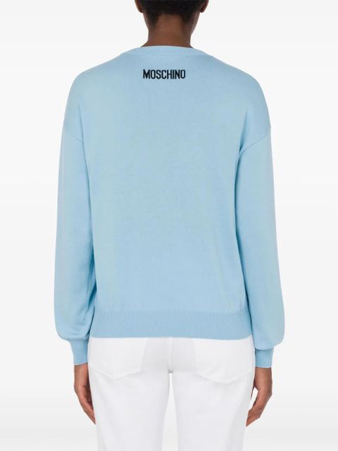 Moschino goose-motif sweater - Blue
