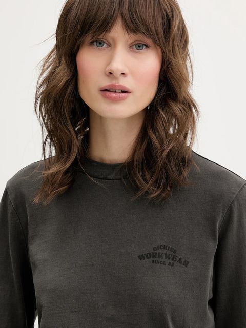 Dickies longsleeve bawełniany kolor szary DK0A87Q6