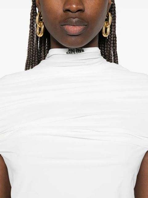 Jean Paul Gaultier jersey double-layer maxi dress - White