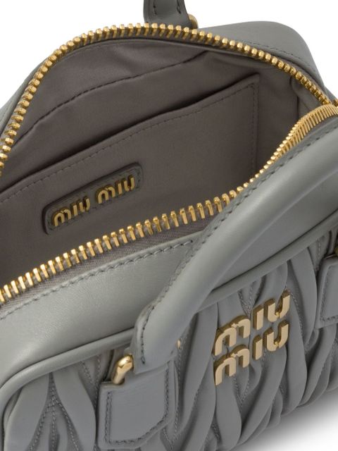 Miu Miu matelassé nappa leather mini bag - Grey