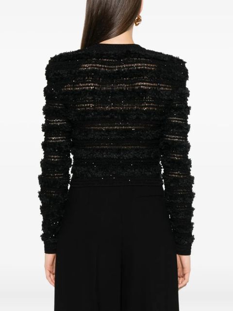 Balmain sequin-embellished cardigan - Black