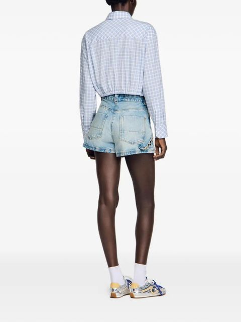 SANDRO check-pattern shirt - Blue