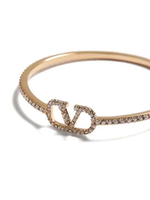 Valentino Garavani VLogo Signature crystal hoop earrings - Gold