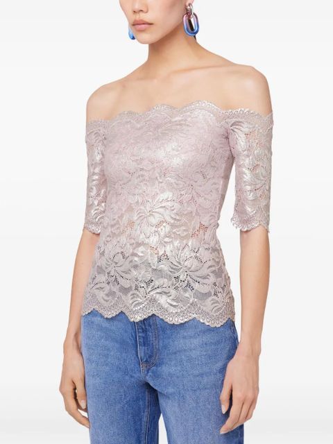 Rabanne floral-lace blouse - Pink