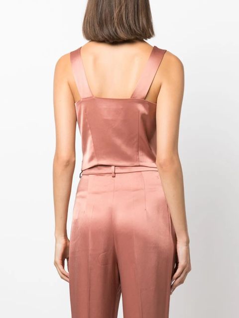 Nanushka Petra sleeveless draped satin top - Pink - zdjęcie produktu nr 2
