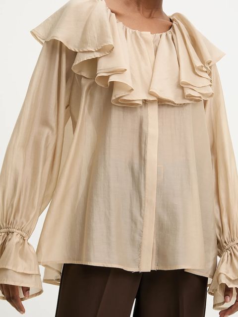 Answear.LAB bluzka damska kolor beżowy gładka