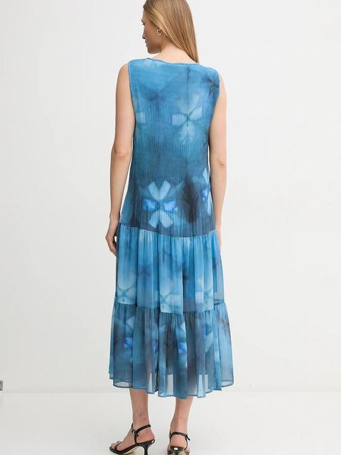 Sandro Ferrone sukienka kolor niebieski midi rozkloszowana S32XBEMABELLE