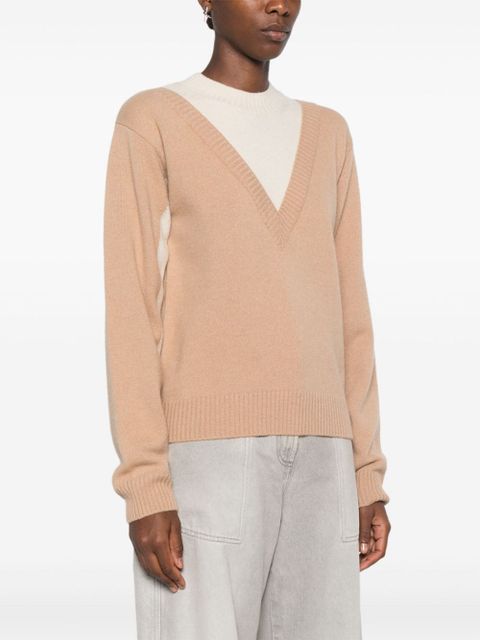 Rabanne two-tone layered jumper - Neutrals