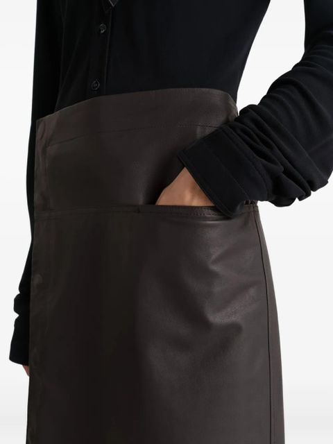 LEMAIRE snap-fastening leather skirt - Black - zdjęcie produktu nr 2