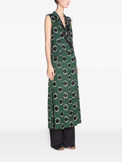 DRIES VAN NOTEN Fil coupé sleeveless coat - Green