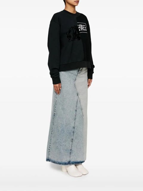 MM6 Maison Margiela numbers-motif cotton sweatshirt - Black