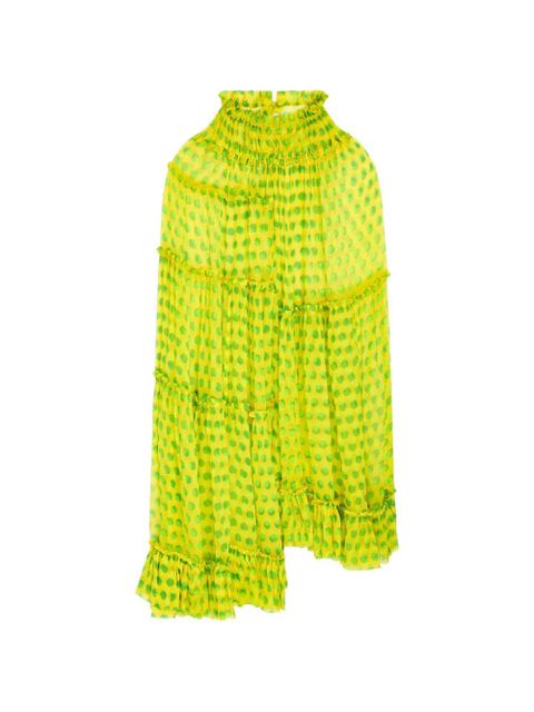 DRIES VAN NOTEN ruffled polka-dot cape dress - Yellow - zdjęcie produktu nr 1