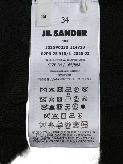 Jil Sander draped-panel sweatshirt - Black