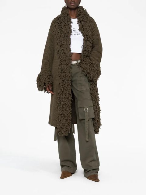 Blumarine fringe belted coat - Green - zdjęcie produktu nr 2