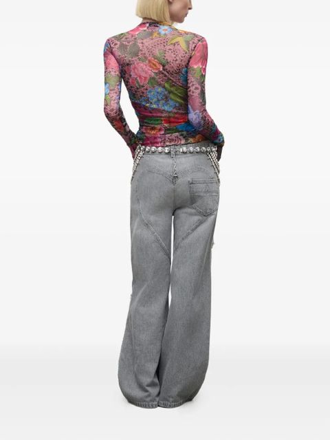 AREA crystal-embellished jeans - Grey