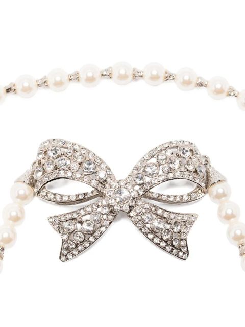 Alessandra Rich bow-pendant necklace - Silver - zdjęcie produktu nr 2