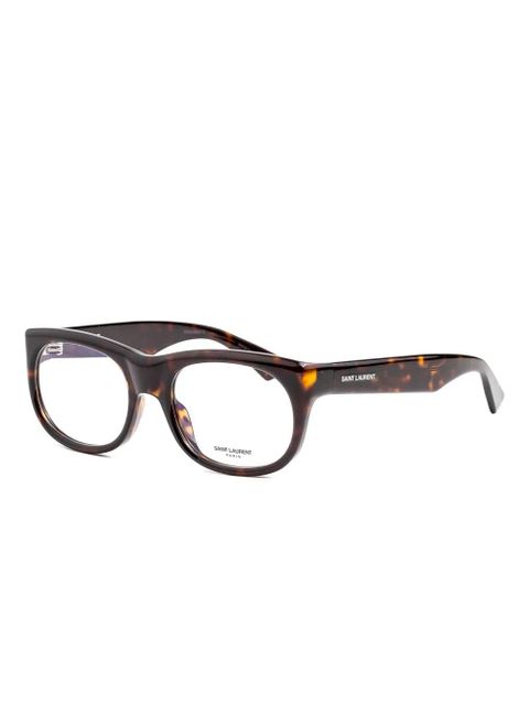 Saint Laurent Eyewear tortoiseshell-effect glasses - Brown