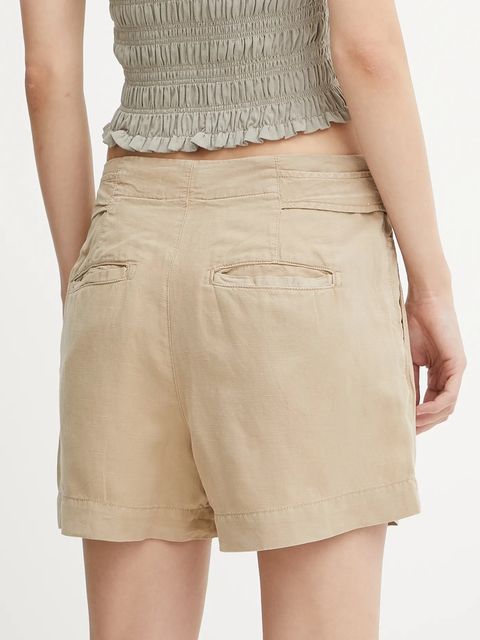 Guess szorty z domieszką lnu SHAYE