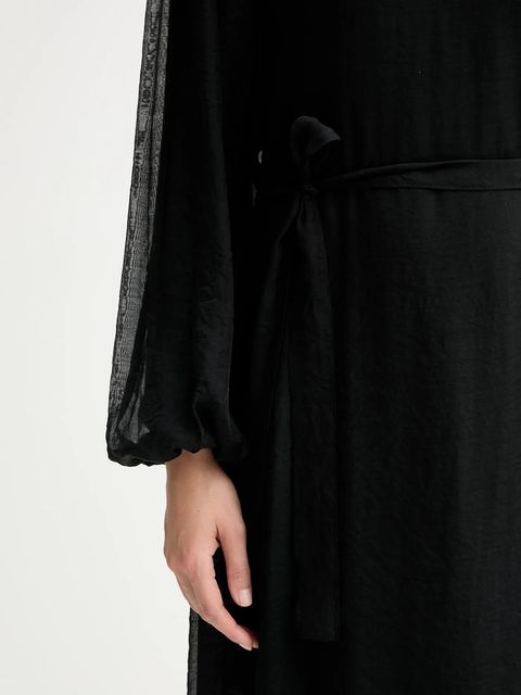 Answear.LAB sukienka kolor czarny maxi oversize