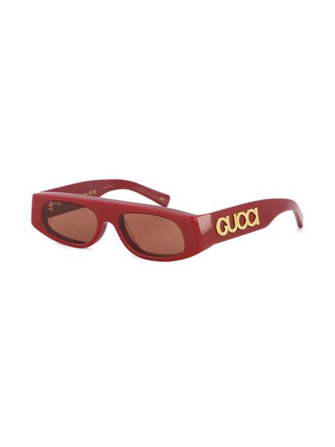 Gucci geometric-frame sunglasses - Red