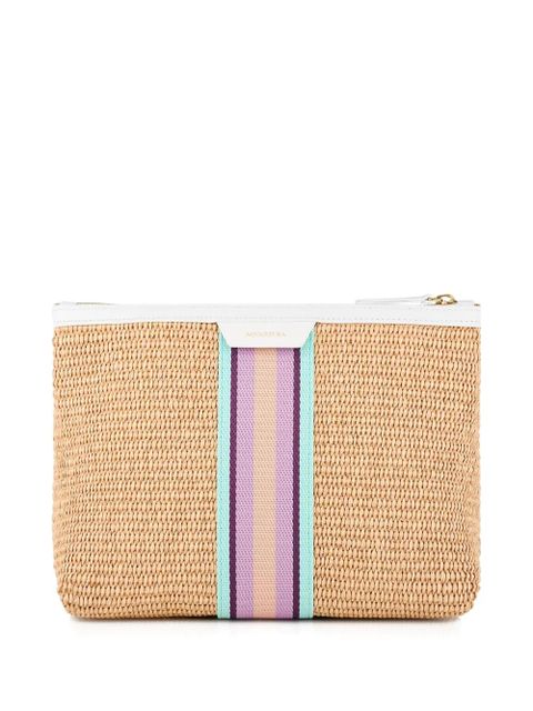Aquazzura raffia stripe clutch bag - Neutrals - zdjęcie produktu nr 2