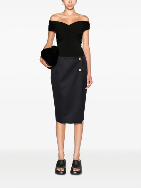 Givenchy wool-blend straight skirt - Blue