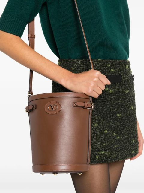 Valentino Garavani Antibes logo-plaque bucket bag - Brown - zdjęcie produktu nr 2