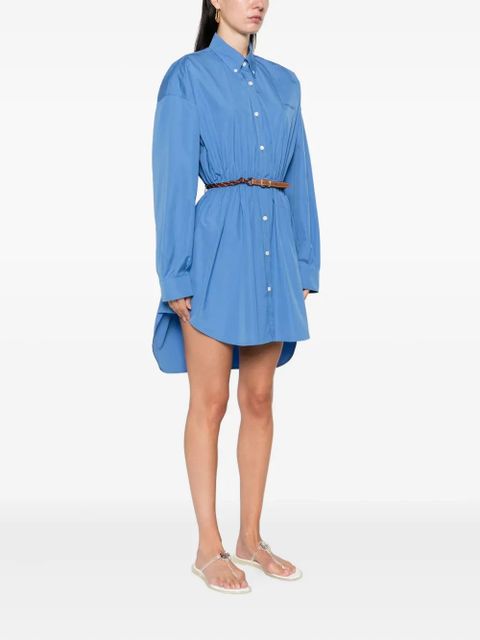Miu Miu belted cinched shirt mini dress - Blue - zdjęcie produktu nr 2
