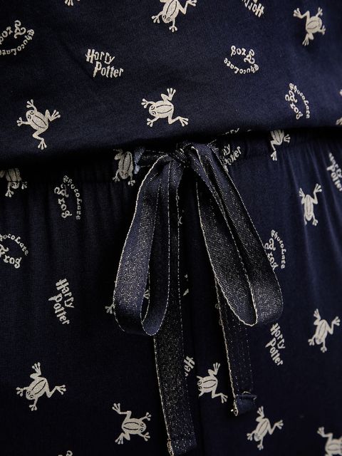 women'secret piżama bawełniana damska kolor granatowy bawełniana 3132233