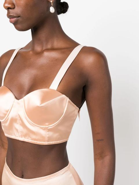 Maison Margiela satin balconette bra - Orange