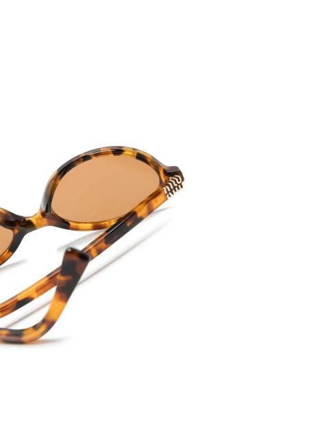 Miu Miu Eyewear tortoiseshell oval-frame sunglasses - Brown