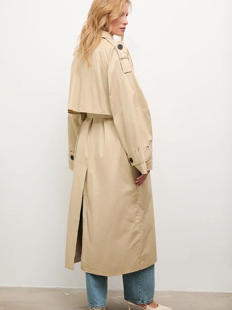 Answear.LAB płaszcz bawełniany kolor beżowy - zdjęcie produktu nr 2